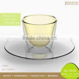 Fashional Commercial Used Clear Glass Coffee Cup With Plate thumbnail-3