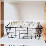 Black Metal Wire Storage Basket With Open Design thumbnail-2