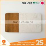 rectangle marble and acacia wood cutting board