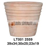 East Asia Decorative Curved Classic White Wash Flower Pot