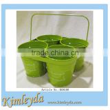 Set of 4 garden centr planter pot wholesal in green