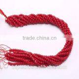 8mm Round Red Coral Beads Loose String thumbnail-1