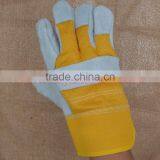 Color Safety Gloves,Cow Split Leather Work Glove,Leather Cotton Welding Gloves thumbnail-3
