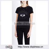 Wholesale Women Short Sleeves Black Front-printed T-shirt(DQE0073T) thumbnail-1