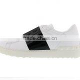 Adult White Black Leather Sneakers Shoe Liquidation Closeouts thumbnail-3