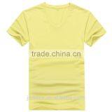 Custom Plain Short Sleeve V-neck 100%cotton T-shirt for Men thumbnail-1