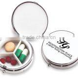 Three-Compartment Metal Pill Case - Has a Bright, Polished, Chrome Finish and Comes With Your Logo thumbnail-1