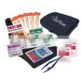 First Aid Kit - Has Antiseptic Swabs, Itch Erasers, Tweezers, Bandage Strips, Alcohol Prep Pads and Comes With Your Logo thumbnail-1