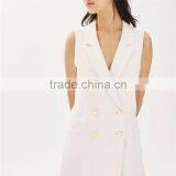 Chic-smart Ivory Sleeveless Western Longline Kurti With Jacket Designs thumbnail-4