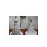 Simple A - Line Strapless Pleat Princess Neckline Wedding Dress / Bridal Gown thumbnail-1