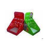 Varnish POP Cardboard Display Counter With Hook For Food / Auto Parts , Eco-Friendly