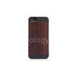 Handmade IPhone 5S / IPhone 5 Wooden Back With PC Case Anti-scratch and Dust Proof