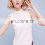 Pullover Sleeveless Top Vest Mockneck Knit Tank Custom Knit Sweater Women thumbnail-6