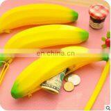2017 Novelty Funny Silicone Portable Yellow Banana Coin Pencil Case Unique Purse Bag Wallet Pouch Keyring Hot Selling thumbnail-1