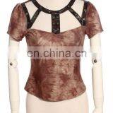 Steampunk Women's Open Chest Short Sleeve Top by RQBL thumbnail-1