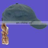 adult gray baseball cap with wig