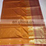 Women's Dress Indian Ethnic Zari Work Pallu Silk Sari Wedding Wear Saree thumbnail-3