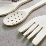 3 Pieces Wooden Cutlery for Kitchen, Contains Wooden Spoon ,Slotted Cooking Spoon and Food Turner,Made of Maple Wood thumbnail-4