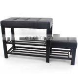 Customized Factory Wholesale Folding Shoe Rack With Metal Feet Legs and PVC Storage Foldable Stool for Entrance thumbnail-2