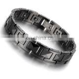 Black Mens Jewelry Ceramic Tungsten Hematite Bracelet Magnetic Benefits thumbnail-1