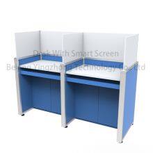 Height-adjustable Computer Desk Workstation Lifting Hidden Screen Language Lab Table Anti-disturb Cubicle Partiton Study Carrel Dividers thumbnail-1