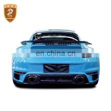 3K Carbon Fiber Glossy Double Deck Rear Wing Spoiler For Porsche 911-992 Upgrade To Turbo S Style