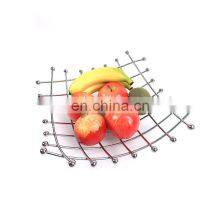 Kitchen Storage Collapsible Fruit Bowl Basket Stand Metal Bamboo Iron Decorative Vegetable Fruit Basket for Gift thumbnail-2