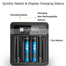 Factory Directly Supply LCD Screen Display 4 Slots Rechargeable aa Aaa Ni-MH Ni-Cd Battery Charger With USB Cable thumbnail-5