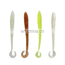 Customized wholesale 8.5cm 1.5g Luminous artificial pvc plastic earthworm soft bait walking worm lure