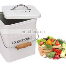 6.2 Liters Kitchen Trash Can With Lid Cat Food Storage Tank Metal Kitchen Compost Bin thumbnail-2
