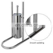 Factory Price Bathroom 2 In 1 Stainless Steel Toilet Brush Holder Set With Paper Holder For Sale thumbnail-5