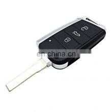 3 Buttons Flip Remote Cover Car Key Shell Housing Blank For VW MK7 Golf 7 Skoda Octavia Seat Passat Skoda Leon Auto Key thumbnail-1