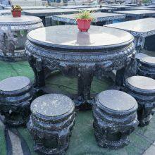 Stone Table Stone Stool, Marble Round Table, Pisces Pattern, Park Courtyard Decoration, Landscape thumbnail-3