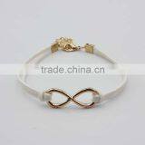 Big Gold Infinity Braided Leather Bracelet Lobster Claw Clasp Black Men Jewelry thumbnail-6