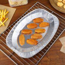Oval Aluminum Foil Tray Disposable Serving Platter for Food Display Baking Party Catering thumbnail-1