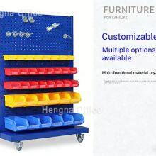 HN-PAF6 Portable Tool Hanging Rack for Phoenix Aerospace MRO Facilities, Double-Sided Louvered Panel Cart for Precision Parts Storage thumbnail-1