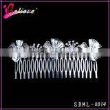 Low MOQ Rhinestone Hair Jewelry Flower Hair Comb Indian Wedding Hair Accessories thumbnail-1