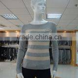 High Quality Heart Shape Embroidery Stripe 12gg Plain Knitwear Sweater thumbnail-1