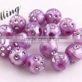 Light Purple Color Chunky Bling Beads ,Wholesales Acrylic Rhinestone Beads, 8mm to 16mm Acrylic Pearl Bling beads for Jewelry