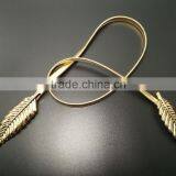 European Metal Leaf Dress Belt Female Thin Elastic Stretch Belt thumbnail-3