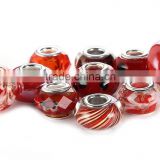 Hot Selling Red Theme 10 pcs Mix Material Glass Beads Loose Beads