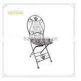 Modern Cheap Outdoor Black Metal Garden Folding Chair thumbnail-1