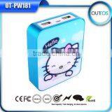 Fashion Designed Cartoon Printed Universal Dual Usb Ports Power Bank 8800mAh
