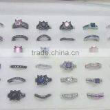 AAA Cubic Zirconia Black Plated Brass/925 Silver Finger Ring for Christmas thumbnail-5