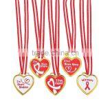 Wholesale Cheap Promotional Sport Souvenirs Plastic Gold Healthy Heart Shape Award Medals With Ribbon and Custom Message Sticker thumbnail-1