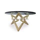 Black Lacqued Solid Wood or Natural Ash Wood Tempered Glass CC-4109 thumbnail-1