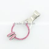 Top grade 316L stainless steel pink rhinestones lanyard glass locket design