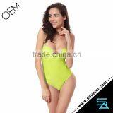 SAUANN Push Up Solid Color Block One-Piece Swimwear thumbnail-3