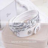 Double Layer Velvet Leather Bracelet With Rhinestone 2016 Velvet Wrap Bracelet Quality Choice thumbnail-3