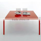 special design high glossy artificial red marble dining table